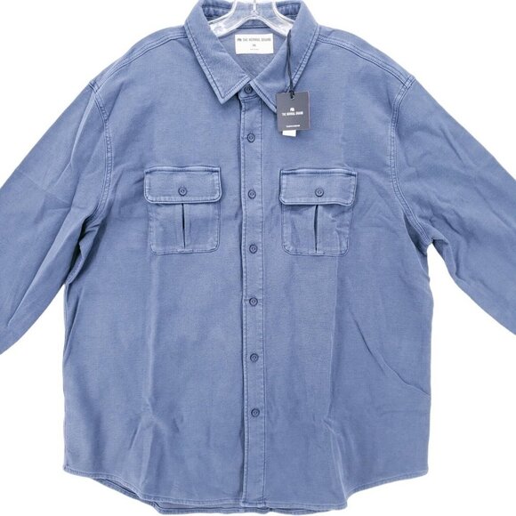 NWT THE NORMAL BRAND Tailored Terry Shirt Jacket in Vintage Blue Size XXL 2XL - Picture 2 of 7
